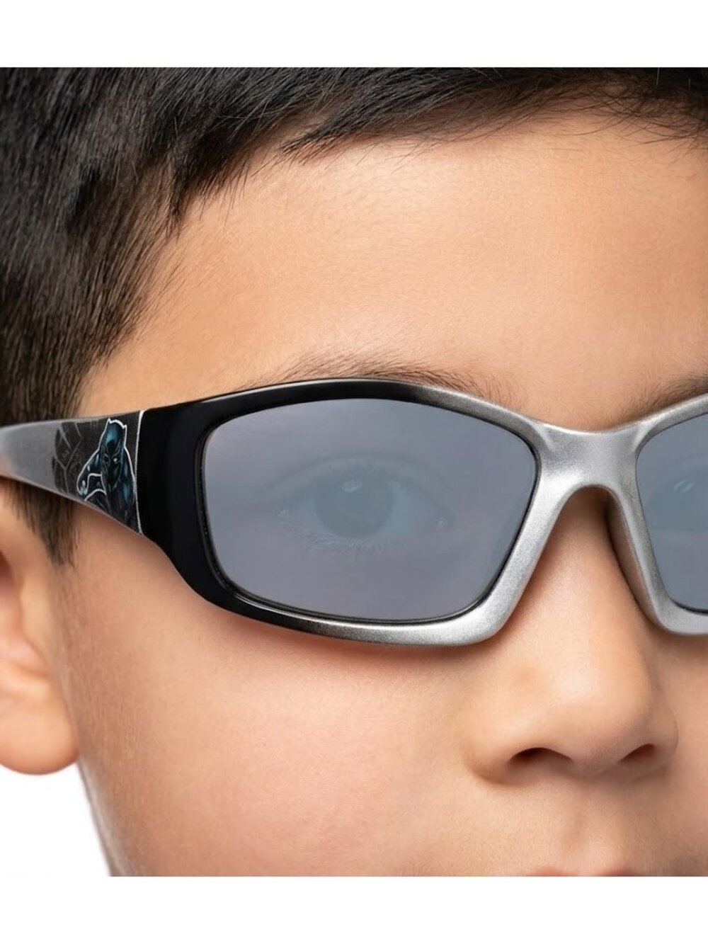 Marvel Avengers Black Panther Kids Sunglasses UV Protection Silver Black NWT